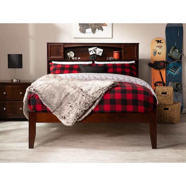 AFI Newport Walnut Full Platform Bed with Open Foot Board