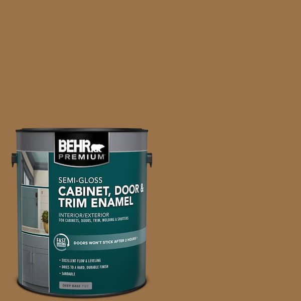 BEHR PREMIUM 1 gal. #PPU4-17 Olympic Bronze Semi-Gloss Enamel Interior/Exterior Cabinet, Door & Trim Paint