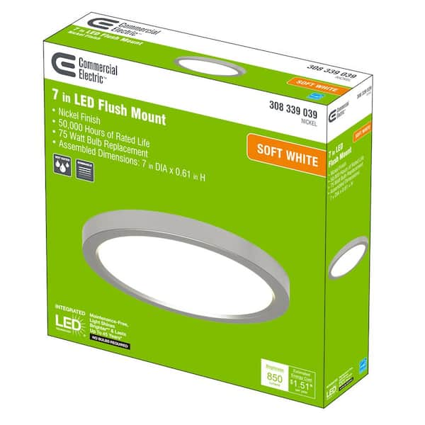 Commercial electric 7 in store led flush mount