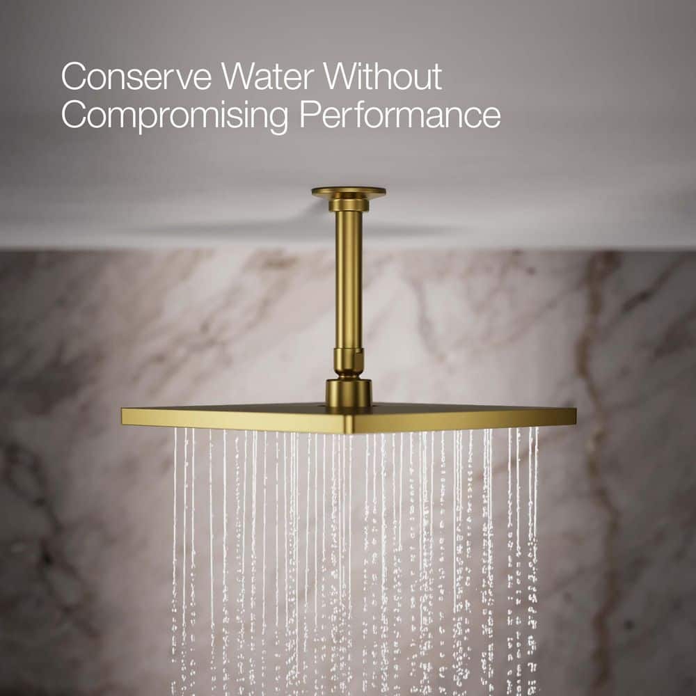 Vibrant Brushed Moderne Brass Square Rain Showerhead