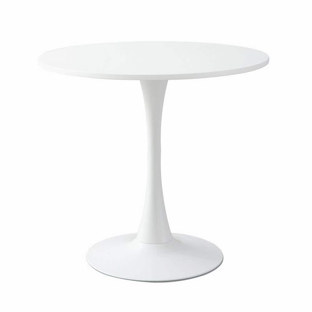 White Round Outdoor Coffee Table Modern Dining Table for Living Room