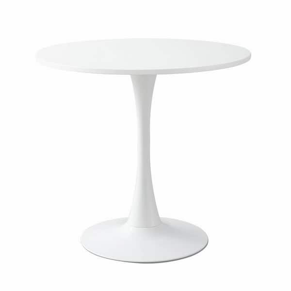 Unbranded White Round Outdoor Coffee Table Modern Dining Table for Living Room