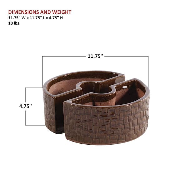 Terra Brown Cobblestone Umbrella Planter