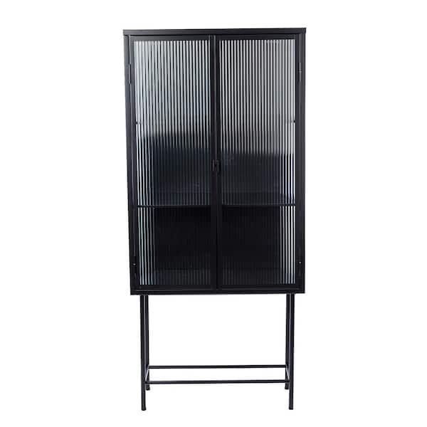 Unbranded 12.7-in W x 27.7-in D x 61.2-in H in BLACK Plywood Ready to Assemble Diagonal Kitchen Cabinet