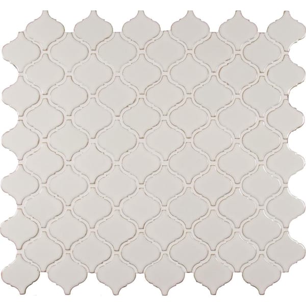 MSI Bianco Arabesque 12 in. x 12 in. Glossy Porcelain Mesh-Mounted Floor and Wall Mosaic Tile (10.95 sq. ft./Case)