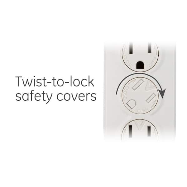 GE JASHEP56223 6-Outlet Grounded 3 ft Power Strip,with Child Safety Outlet Cover 