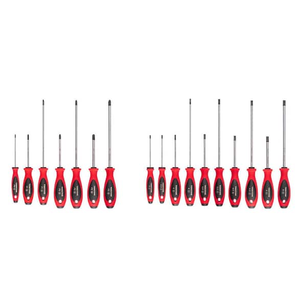 Phillips and Slotted Screwdriver Set - 4, 8 in. Shanks, 17-Piece (0-3, 3-8 mm)