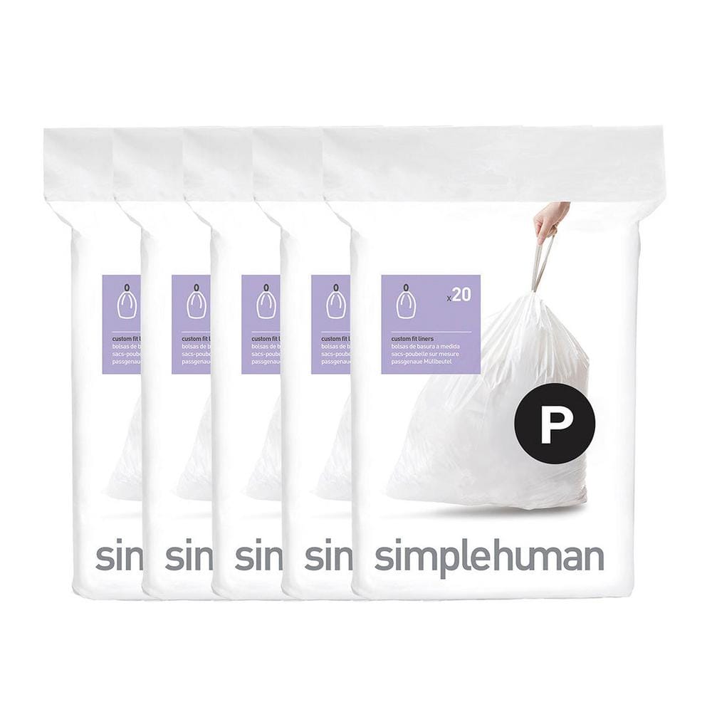 50 Liter to 60 Liter Code P Custom-Fit Kitchen Drawstring Trash Bag Liners 