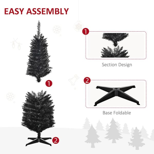 HOMCOM 7 ft. Artificial Christmas Tree Pencil Tree Halloween Style