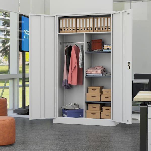 72” Tall Steel Wardrobe Storage Closet Cabinet Clothes Organizer for  Bedroom