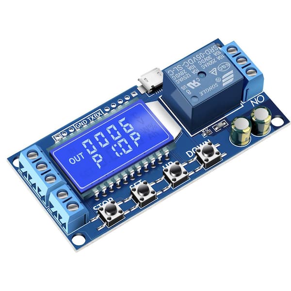 5 Amp 12V DC 9999 min. Indoor Countown Time Delay Relay Switching Module Controller Board with LCD Display
