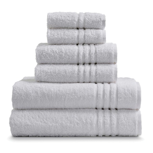 ELLA JAYNE Home Collection 6-Piece White Turkish Cotton Bath Towel Set