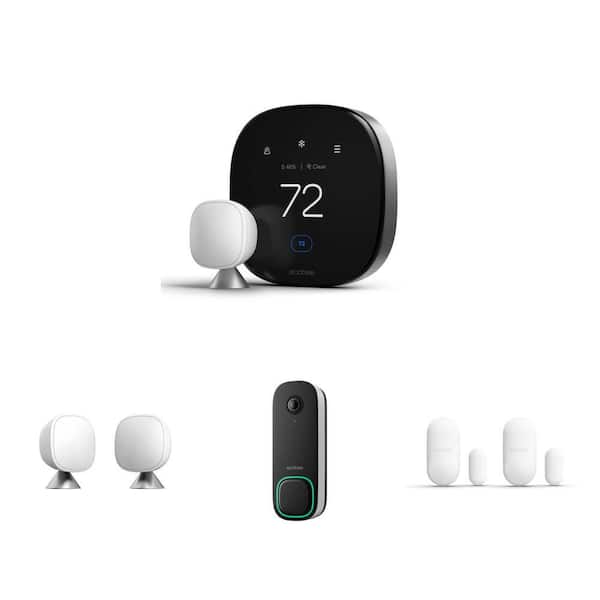 Smart Thermostat Premium, Video Doorbell, Smart Sensors 2 pack and Door/Window Sensors 2 pack Combo