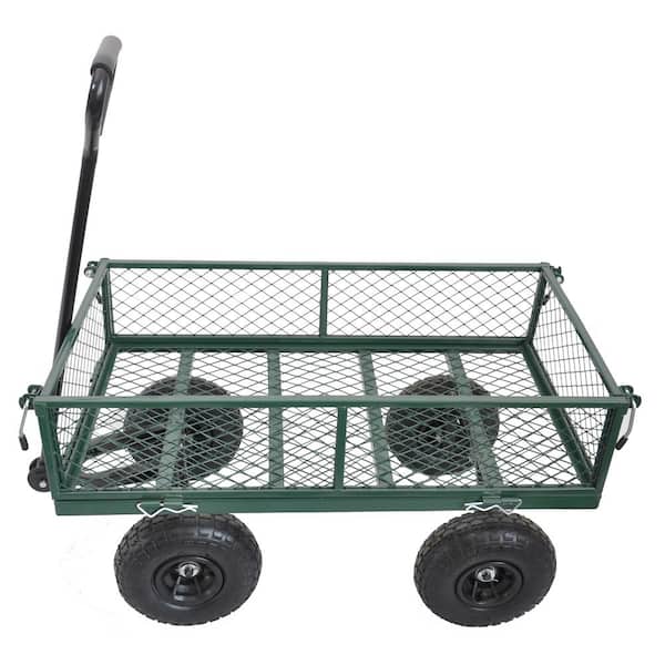 cenadinz 16 cu. ft. Metal Garden Cart Trucks Make It Easier To Transport Firewood