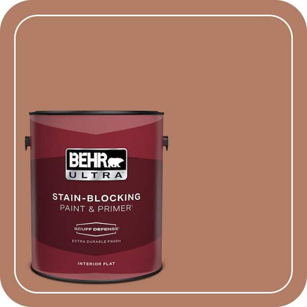 BEHR ULTRA 1 gal. #PMD-84 Pecan Extra Durable Flat Interior Paint & Primer