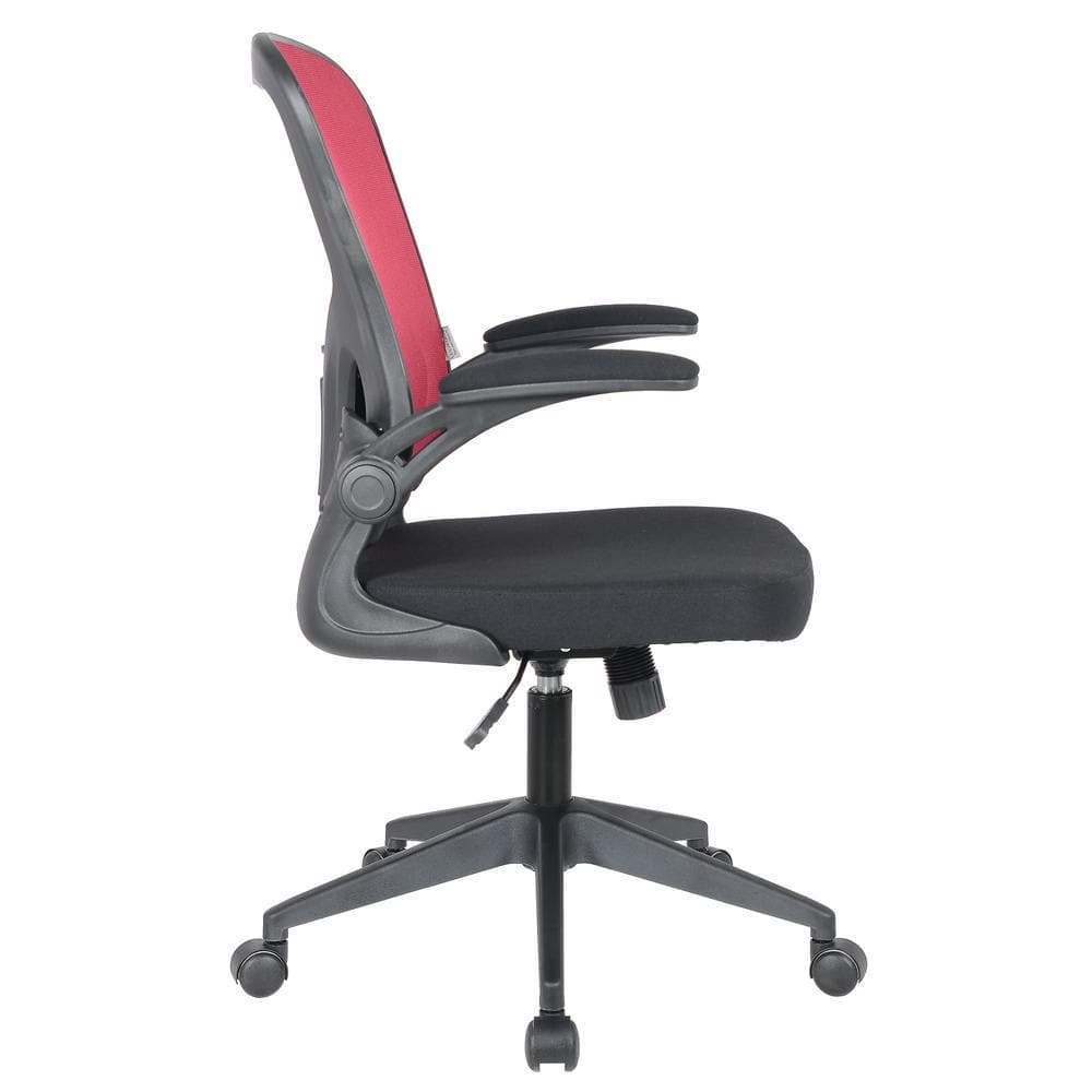 Newton 25" Red Mesh Swivel Office Chair with Adjustable Arms