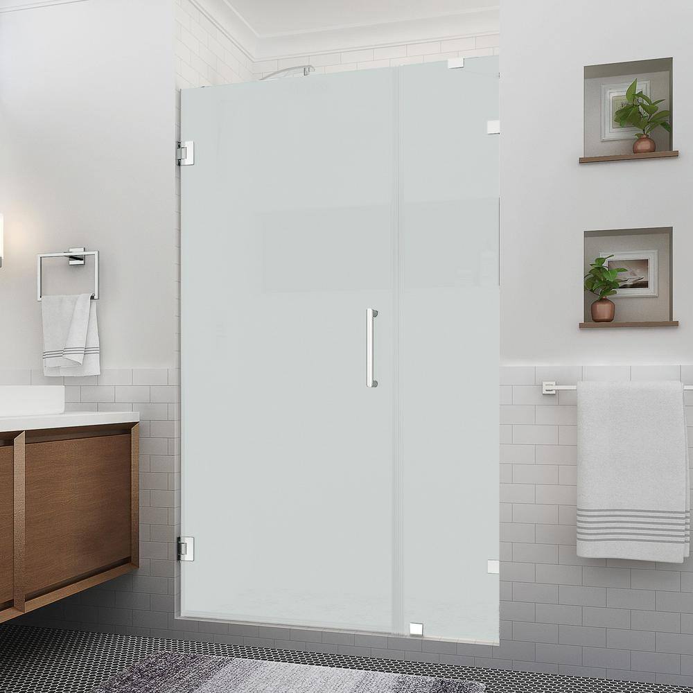 Aston Nautis XL 45.25 46.25 in. W x 80 in. H Hinged Frameless Shower