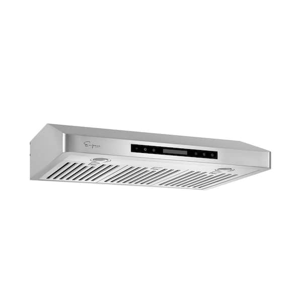 Empava 30 in. 400 CFM Ultra Slim Ducted Kitchen Under Cabinet Range Hood with Light in Stainless Steel