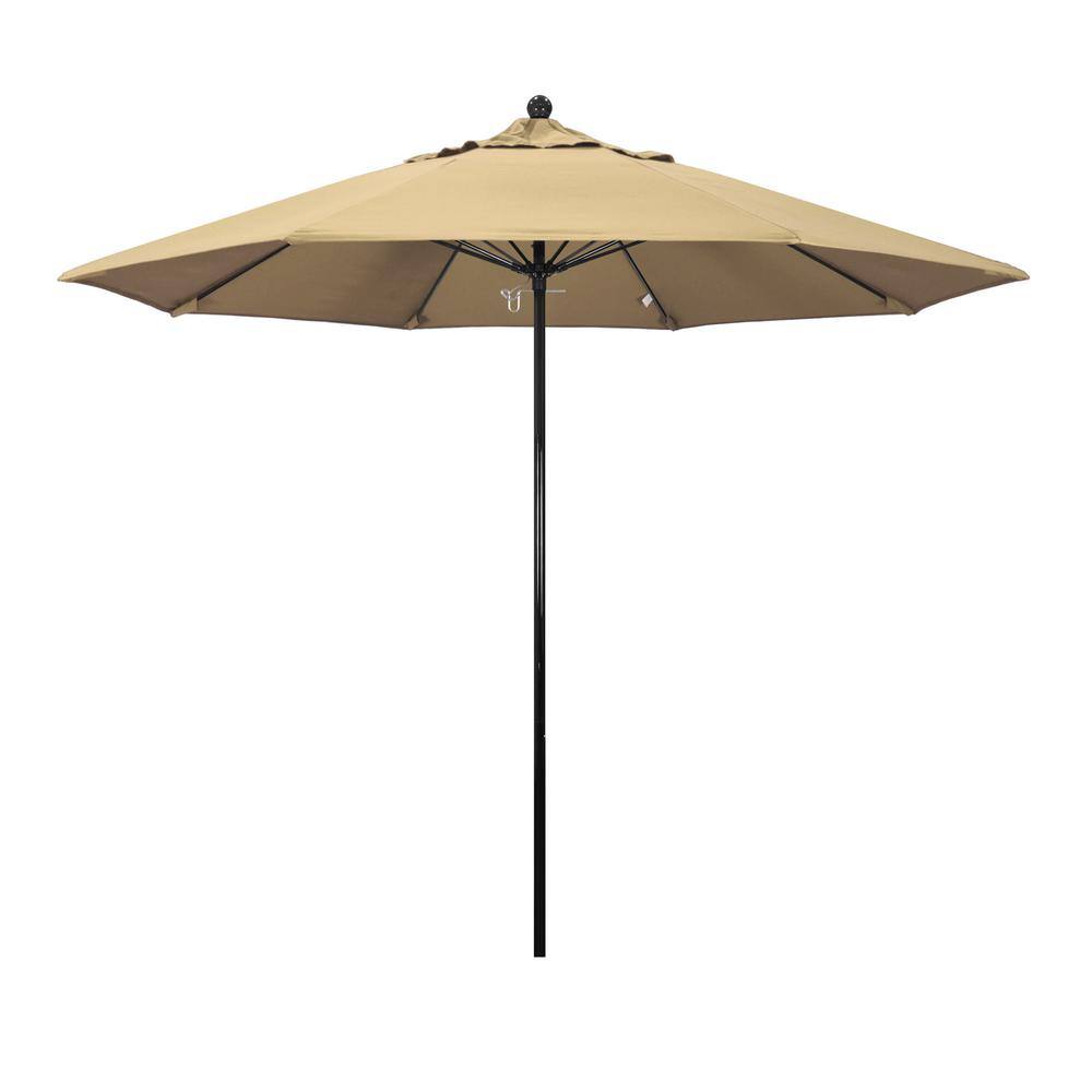 California Umbrella 9 ft. Fiberglass Market Push Lift Patio Umbrella in ...