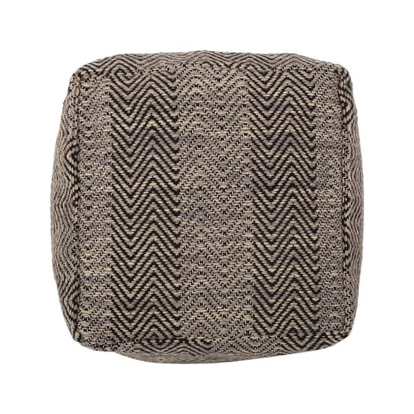 Noble House Bowmont Brown, Beige and Yellow Fabric Cube Pouf 81910 ...