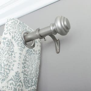 Urn 18 in. - 36 in. Adjustable Curtain Rod 1 in. in Antique Silver with Finial