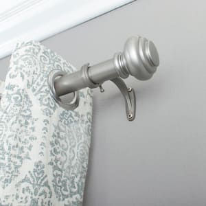 Urn 36 in. - 72 in. Adjustable Curtain Rod 1 in. in Antique Silver with Finial