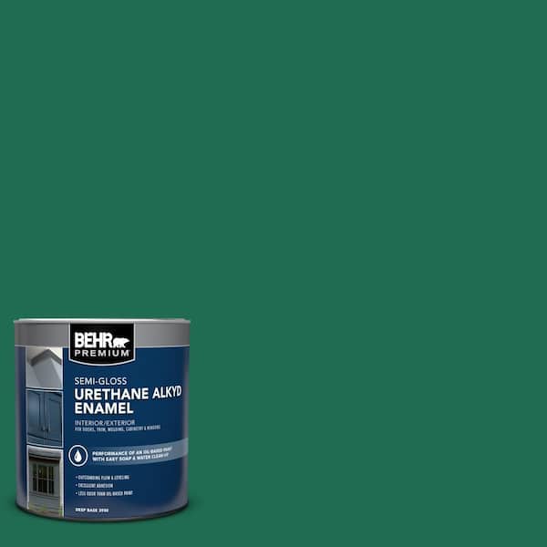 BEHR PREMIUM 1 qt. #P430-7 Sparkling Emerald Semi-Gloss Enamel Urethane Alkyd Interior/Exterior Paint