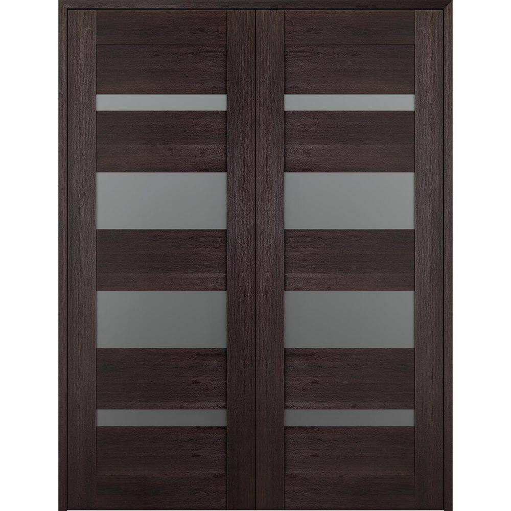 Veralinga Oak 56" x 80" Frosted Glass Double Prehung Interior Door