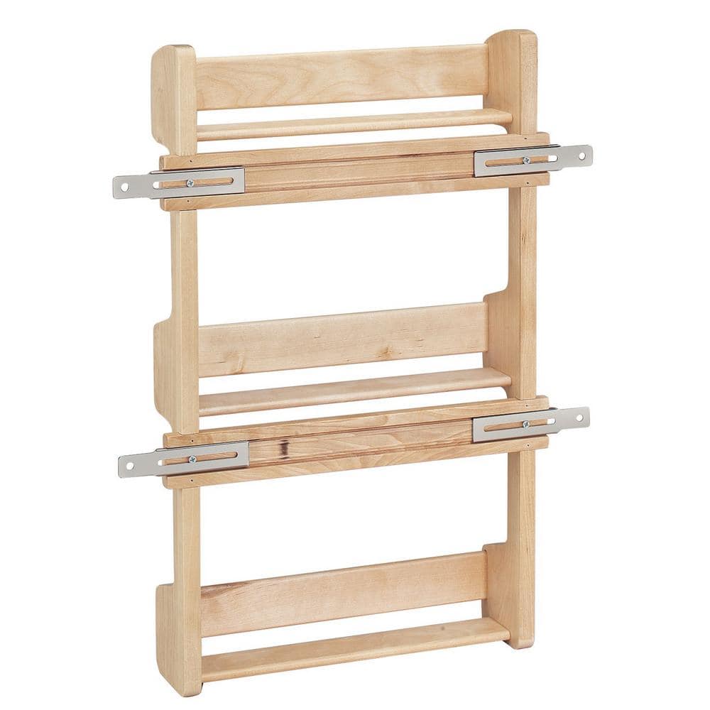 Maple Wood 3-Shelf Cabinet Door Spice Rack