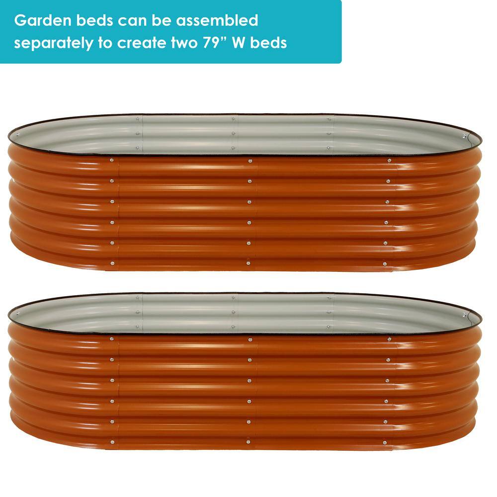 Large Brown Galvalume Steel Oval Raised Garden Bed
