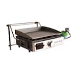 Flame King Flat Top Cast Iron Propane Grill Griddle for Tabletop