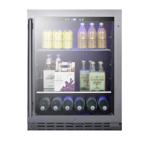 23.63 in. 80 (12 oz.) Can 46-Bottle Beverage Cooler in Black