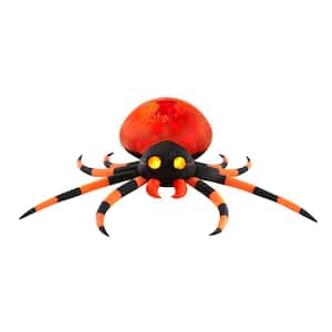 4 ft. Tall Halloween Inflatable Fuzzy Orange and Black Spider Projection