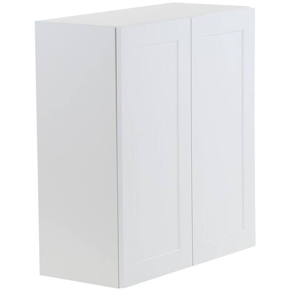 Cambridge Shaker Assembled 27x30x12 in. All Plywood Wall Cabinet with 2 Soft Close Doors in White Cambridge Shaker Assembled 27x30x12 in. All Plywood Wall Cabinet with 2 Soft Close Doors in White
