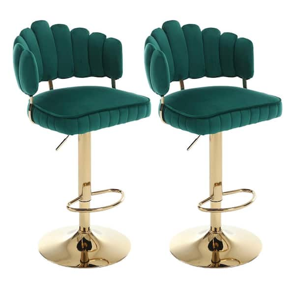 HOMEFUN 44 in. Emerald Velvet Seat High Back Metal Frame Hight ...