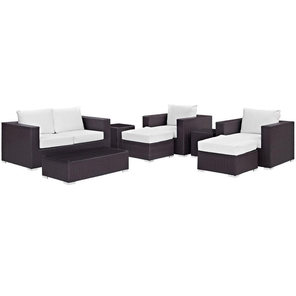 Convene 8-Piece Aluminum Frame Outdoor Patio Sofa Sectional Set with White Cushions price history on PriceWatchPro