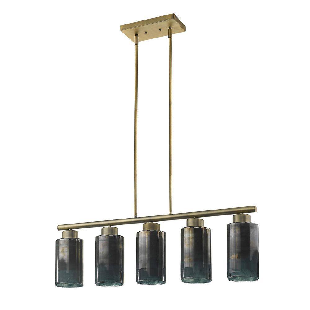 100-Watt 5-Light Brass Pendant Light with Crystal, No Bulbs Included price history on PriceWatchPro