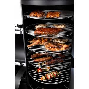 Signature Heavy-Duty Vertical Offset Charcoal Smoker and Grill in Black with Cover