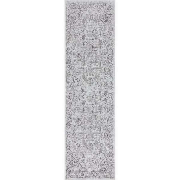Tayse Rugs Nexus Oriental White 2 ft. x 8 ft. Indoor Runner Rug