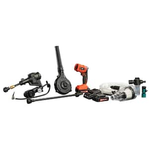 4-In-1 20-Volt Cordless Power Tool Kit with Pressure Washer, Blower, 100 PSI Inflator and Vacuum Functionality