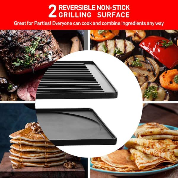 Xppliance 200 sq. in. Black Stainless Steel Smokless Indoor Grill with  Removable Plates DKP00FY02512 - The Home Depot