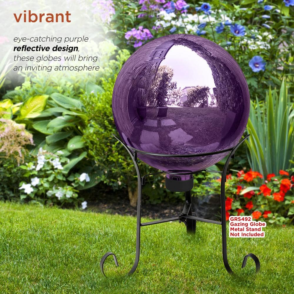 10" Electric Purple Blown Glass Gazing Globe