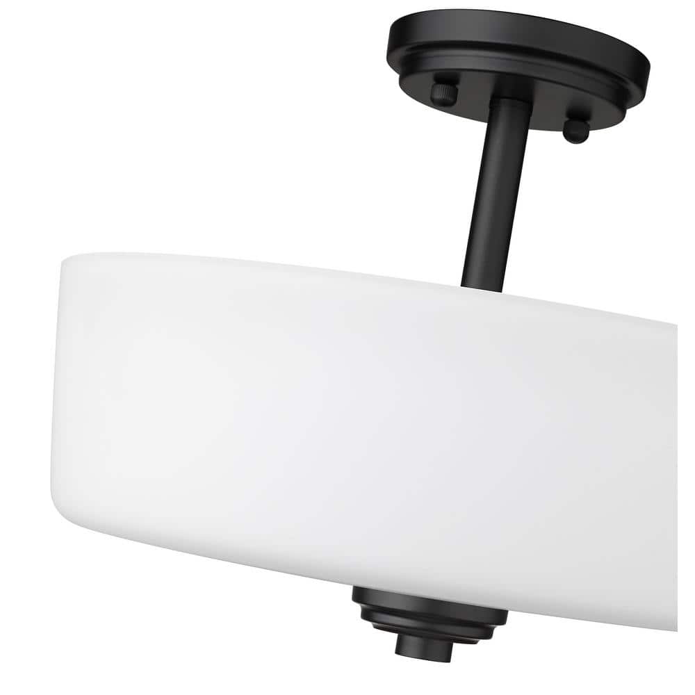 Matte Black and Bronze LED Semi-Flush Mount Ceiling Light