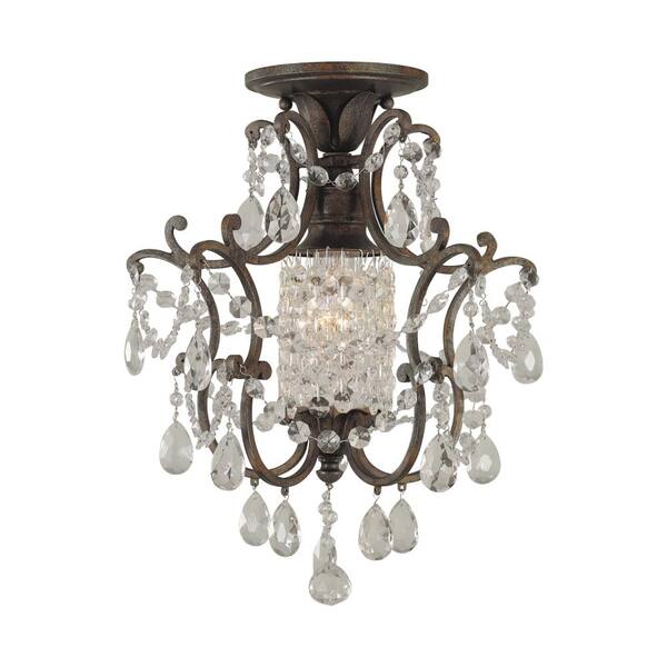 Feiss Maison De Ville 1 Light British Bronze French Country Classic Mini Crystal Candlestick Chandelier With Bead Accents F1879 1brb Feiss Maison De Ville 1 Light British, Mini Crystal Candle Chandelier