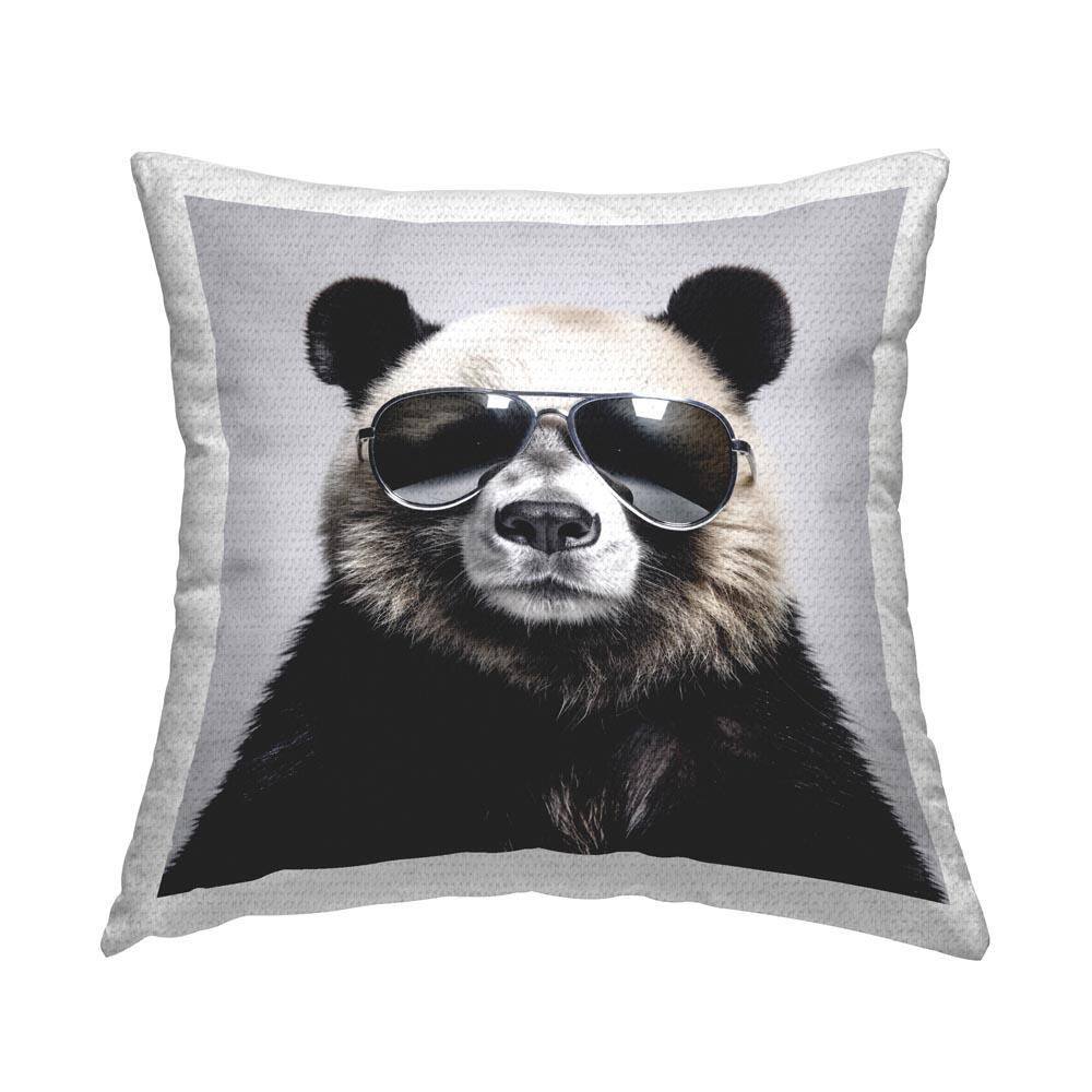 Trendy Panda with Sunglasses Outdoor Printed Throw Pillow by RB price history on PriceWatchPro