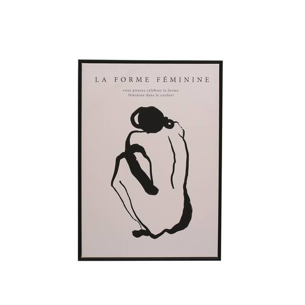 Storied Home "La Forme Feminine" 1 Piece Framed Graphic Print People Art Print 1.25 in. x 27.5 in.
