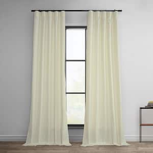 Ivory Dobby Linen 50 in. W x 108 in. L Room Darkening Rod Pocket Curtain (1 Panel)