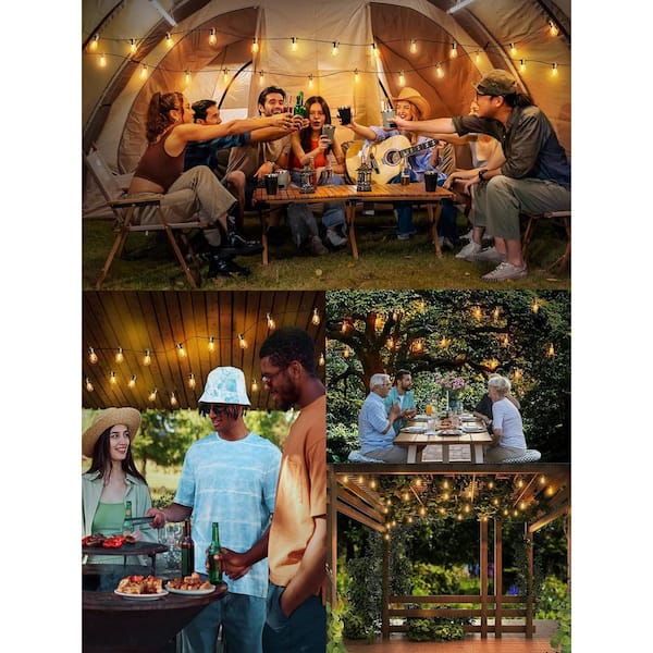 ZXXC 27-Light 50 ft. Indoor/Outdoor Plug-In LED Edison String