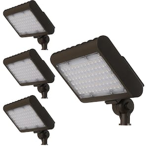 50-Watt Bronze Dusk to Dawn Photocell Sensor Commercial Outdoor Integrated LED Flood Light with Adjustable Head 4-Pack