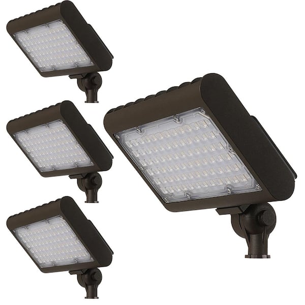 Feit Electric 50-Watt Bronze Dusk to Dawn Photocell Sensor Commercial Outdoor Integrated LED Flood Light with Adjustable Head 4-Pack